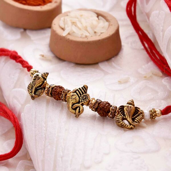 Divine Ganesha and Rudraksh Rakhi- 12 Pcs Pack