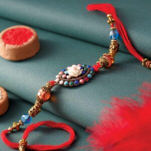 Majestic Regal Rakhi In Beads Work- 12 Pcs Pack