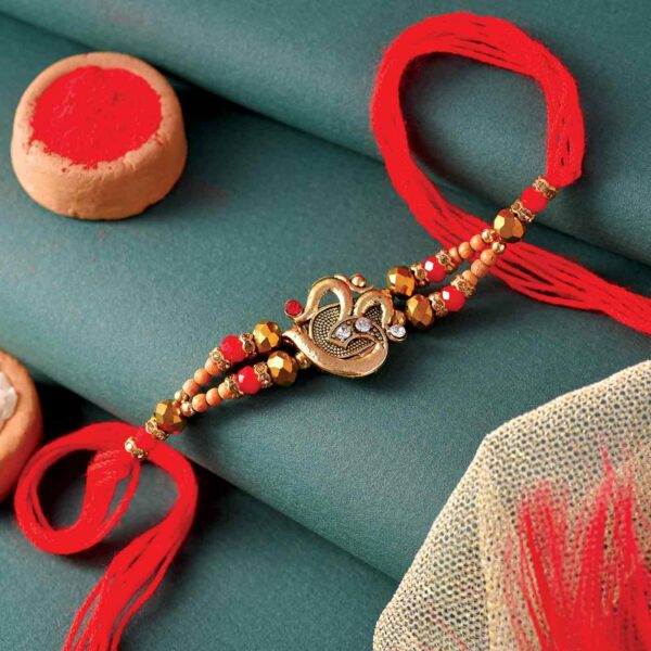 Divine Om Beads 3 Gems Rakhi - 12 Pcs Pack