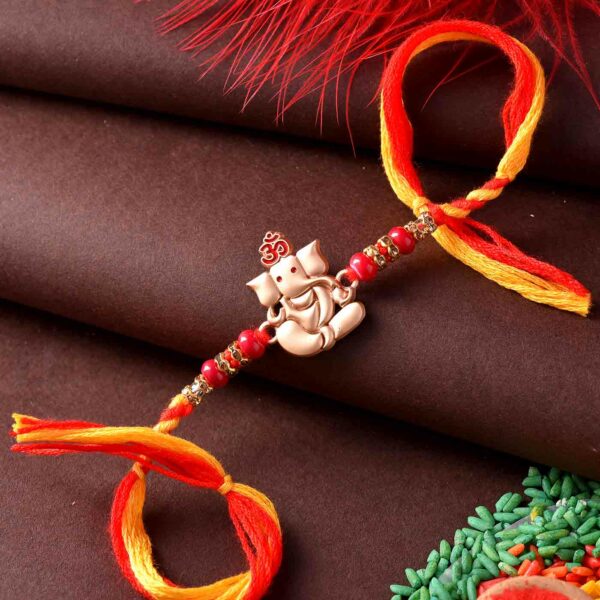 Lord Ganesha Elegant Beads Rakhi - 12 Pcs Pack