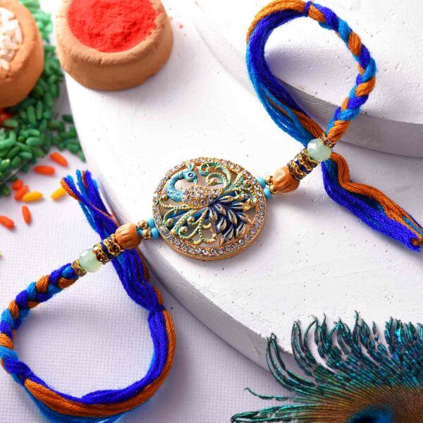 Pretty Peacock Rakhi - 12 Pcs Pack