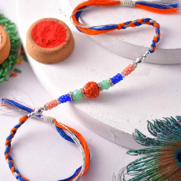 Designer Rudraksha Rakhi - 12 Pcs Pack