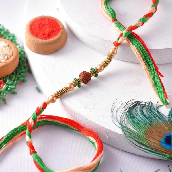 Elegant Rudraksha Rakhi - 12 Pcs Pack