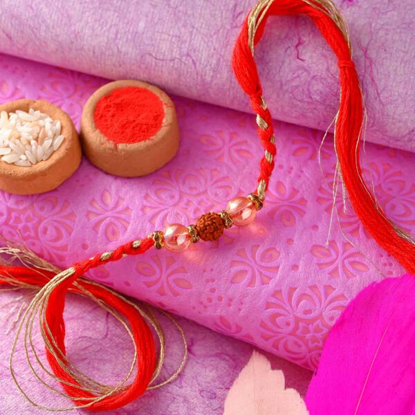 Fancy Pearl & Rudraksha Rakhi - 12 Pcs Pack