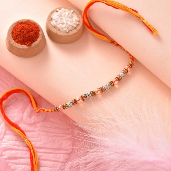 Beautiful Pearl & Stone Work Rakhi - 12 Pcs Pack