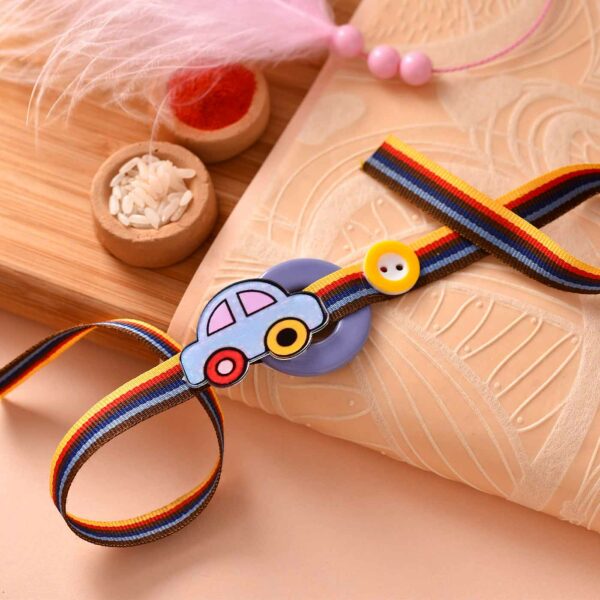 Kid's Car & Button Rakhi - 12 Pcs Pack