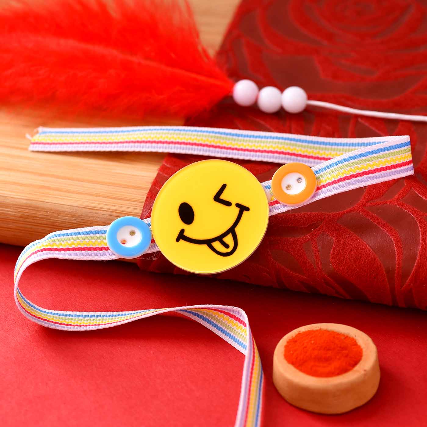 Awesome Smiley & Buttons Rakhi - 12 Pcs Pack