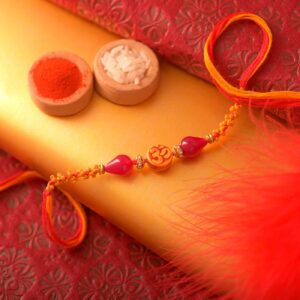 Traditional Om & Crystal Beads Rakhi Thread - 12 Pcs