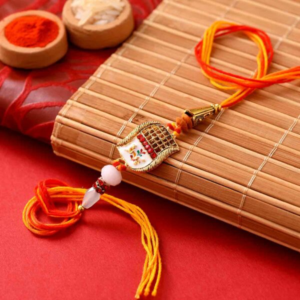 Jaal Work Meena Rakhi With Crystal Beads -12 Pcs Pack