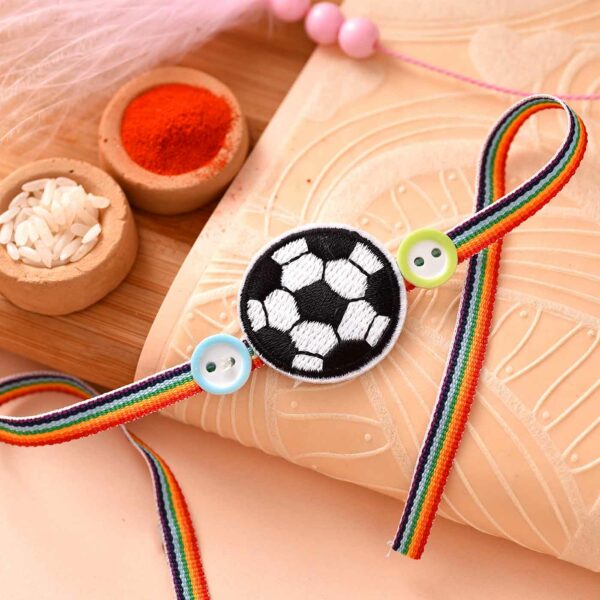 Delightful Kid's Soccer & Button Rakhi - 12 Pcs Pack