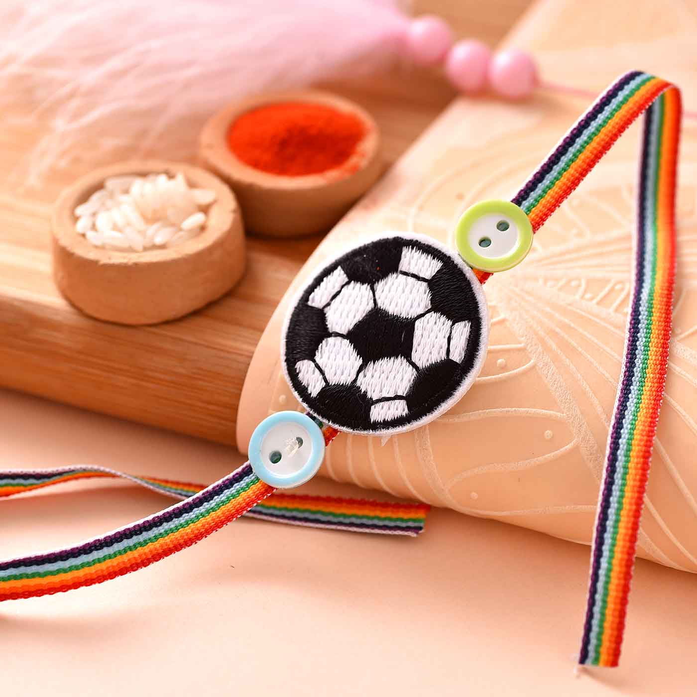 Delightful Kid's Soccer & Button Rakhi - 12 Pcs Pack