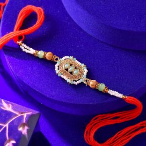 Elegant Pearl & Stone Work Rakhi - 12 Pcs Pack