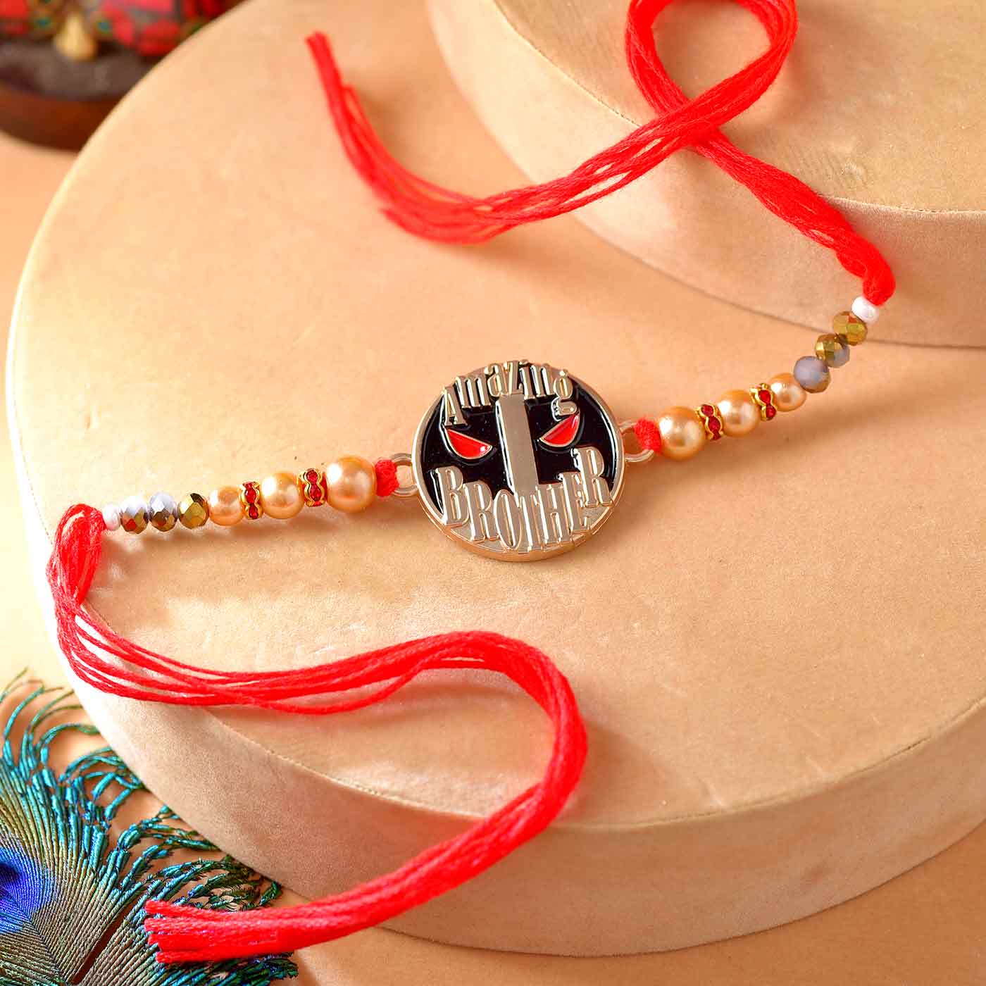 Amazing Brother Rakhi With Pearls - 12 Pcs Pack