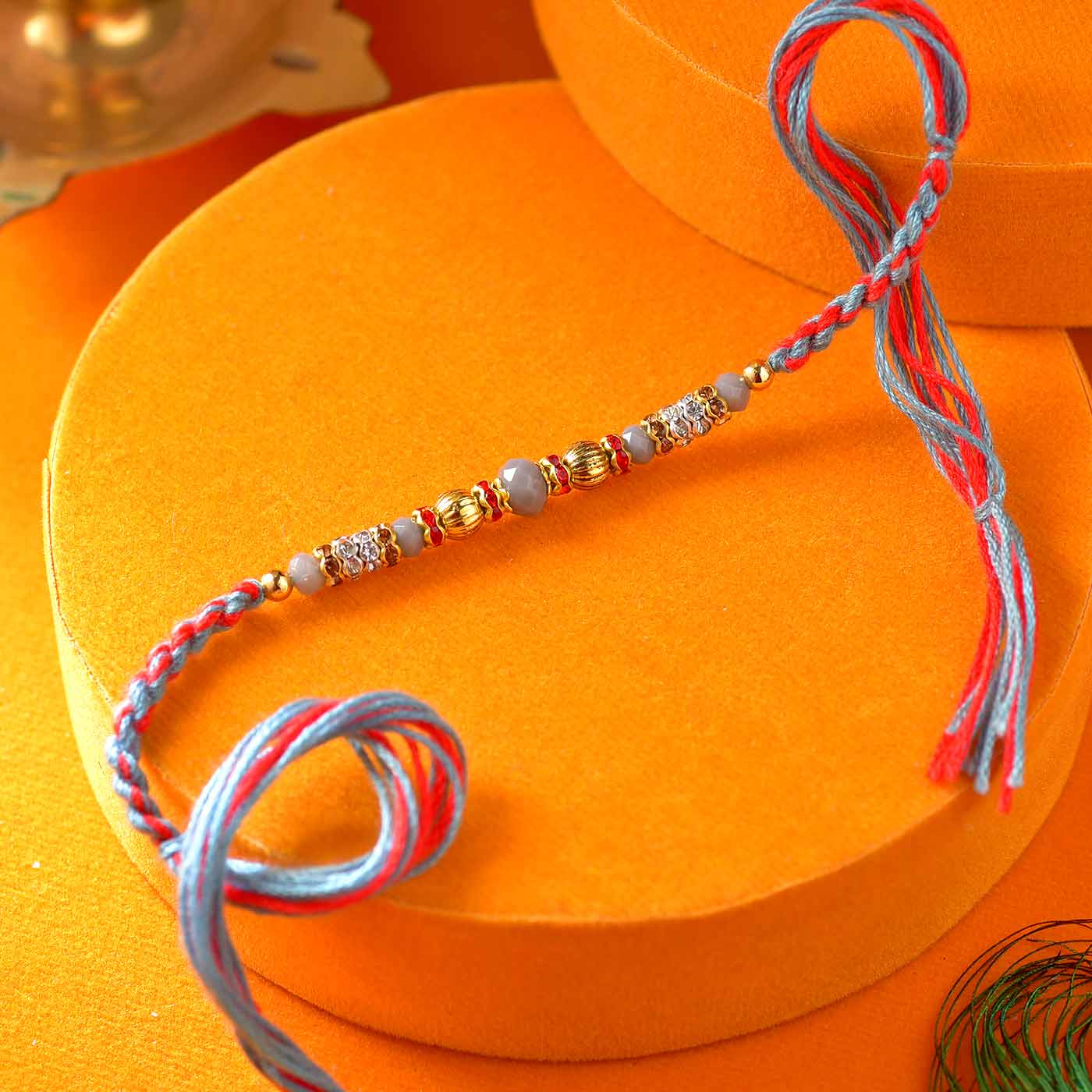 Stunning Beads & Stone Rakhi - 12 Pcs Pack