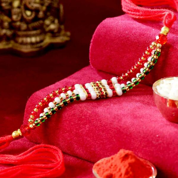 Colorful Fancy Pearls Rakhi -12 Pcs Pack