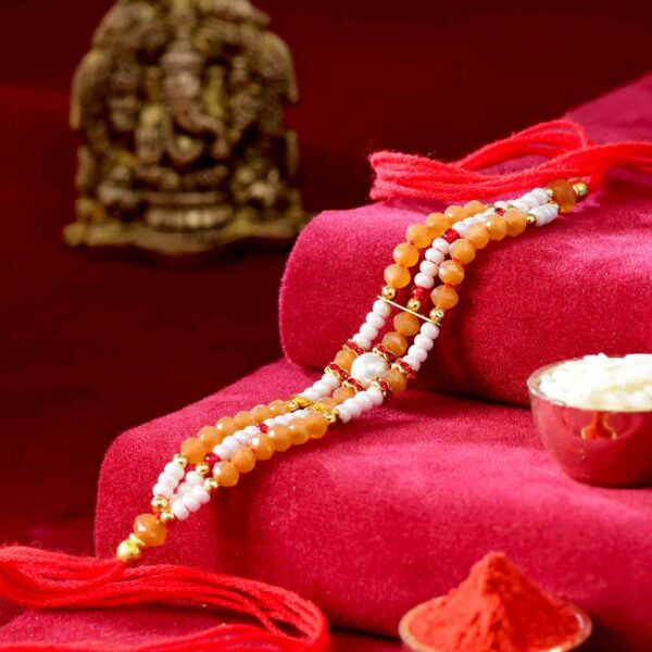 Trendy Look Pearl & Beads Rakhi - 12 Pcs Pack