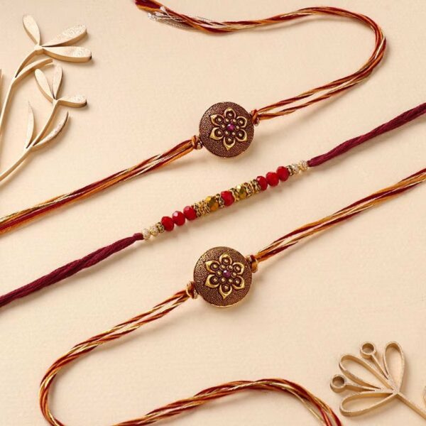 Encarved Mandala Rakhi Trio - 12 Pcs Pack