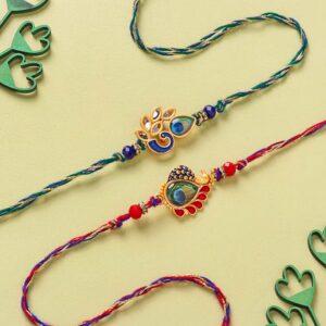 Graceful Peacock Rakhi Set - 12 pcs pack