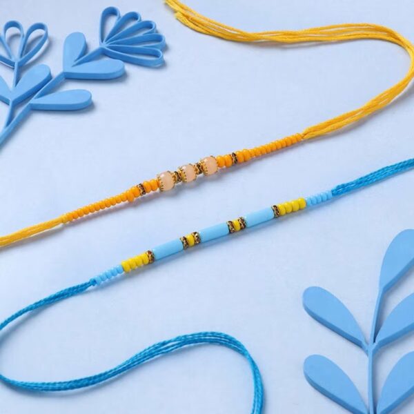 Intricate Beads Rakhi Set Of Two - 12 Pcs Pack