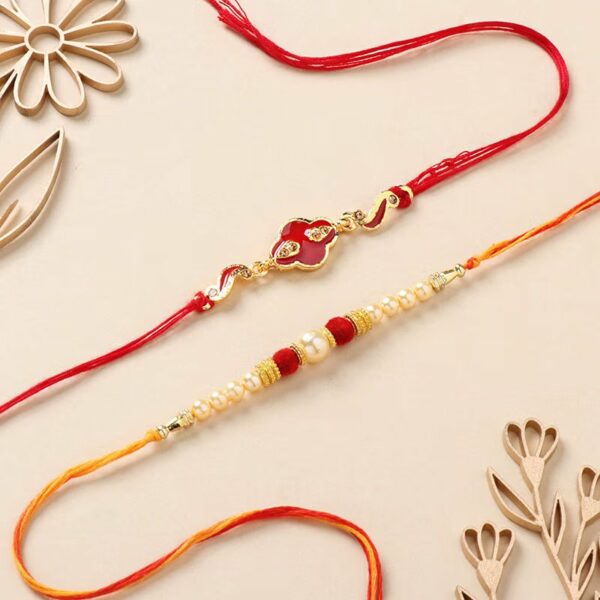 Vibrantly Unique Red N White Rakhis - 12 Pcs Pack