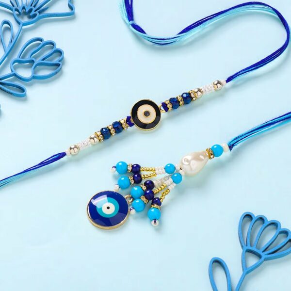 Evil Eye Bhaiya Bhabhi Rakhi Set - 12 Pcs Pack