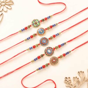 Antique Mandala Rakhi Set - 12 pcs Pack