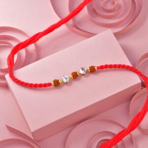 Rudraksha  Shubh Red Designer Rakhi  12 Pcs pack
