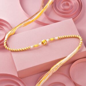 Yallow Designer beaded Rakhi 12 pcs pack