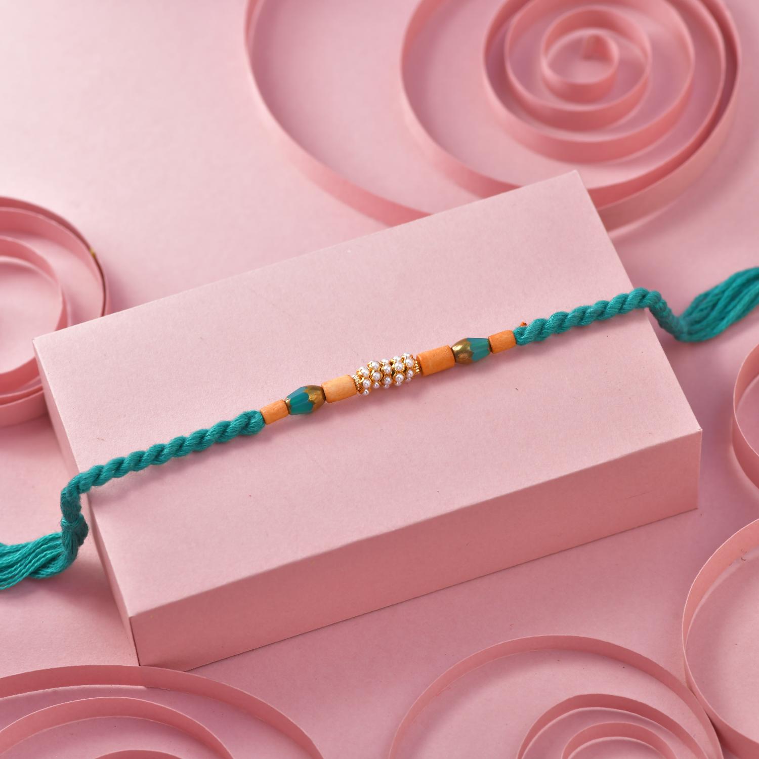 Green  Beaded Designer Rakhi 12 pcs pack