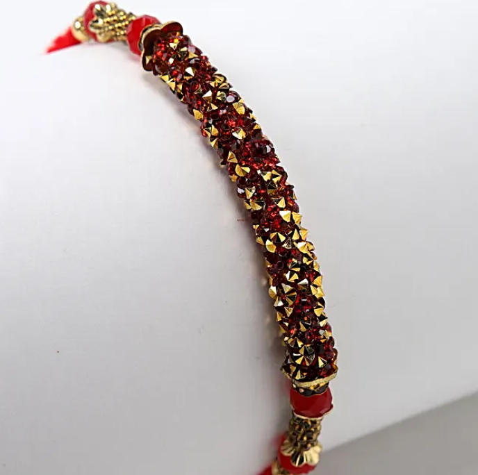 Red Diamond Stone Rakhi